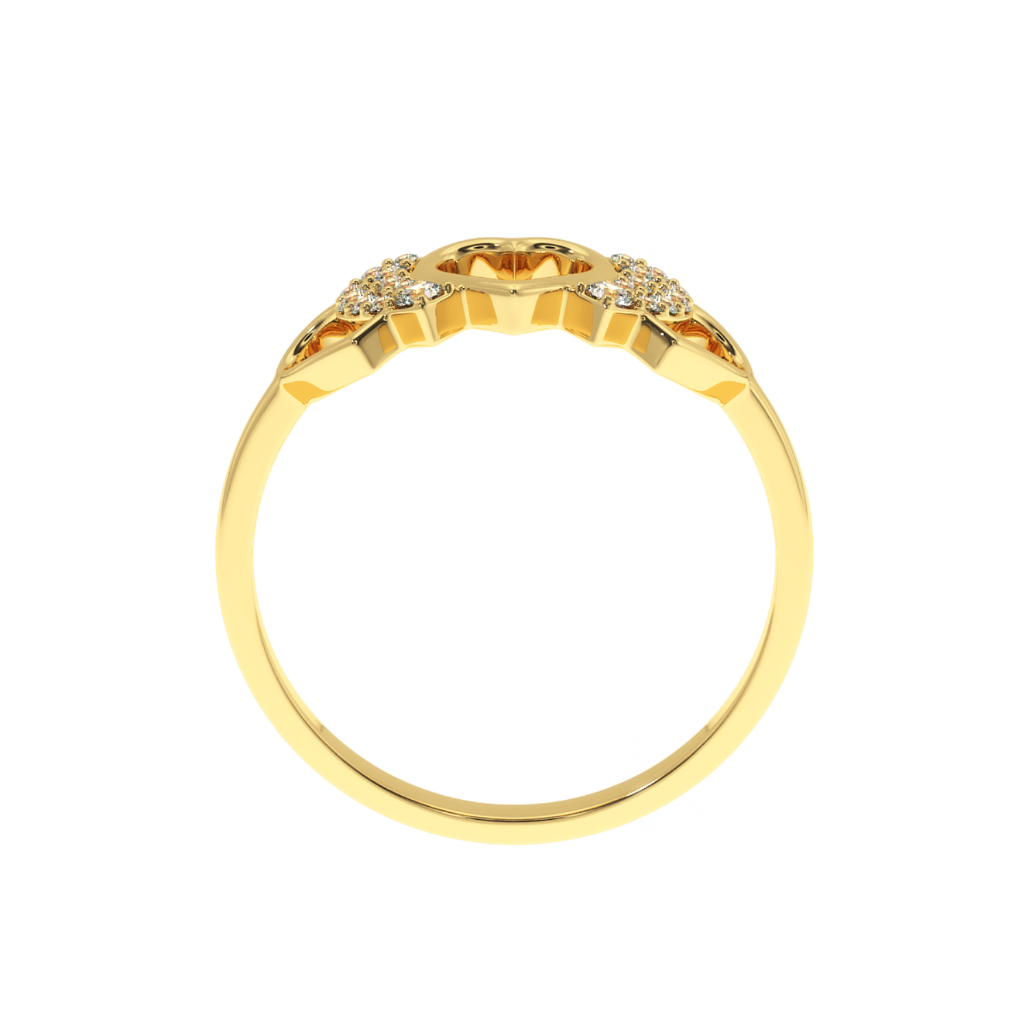 Solitairekart 0.16 CT Lab Grown Diamond Triple Heart Ring